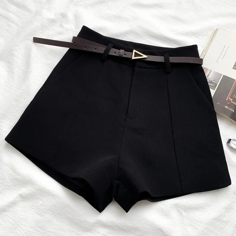 Chic A-Line Belted Women's Shorts